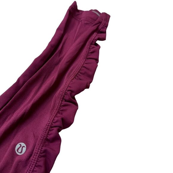 Lululemon speed tights III plum and pink full length reflective ruched 4 RARE - Picture 6 of 8